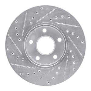 Ford Transit Connect Brake Rotor (1) - Front Right - R1 Concepts - Drilled & Slotted - Silver - `10-`13